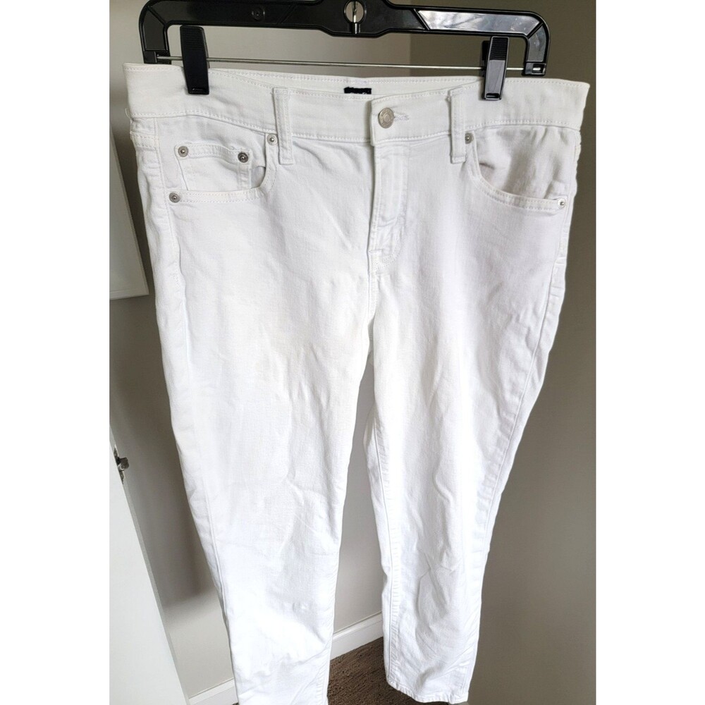 Gap 1969 True Skinny White Jeans Womens 29 Regular 8/12 Stretch Denim Ankle - Picture 3 of 10